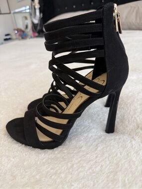 Jessica Simpson Black Strappy High Heel Sandals